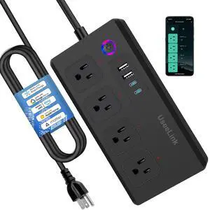 Matter Smart Power Strip,Works with Apple HomeKit, Siri, Alexa, Google Assistant, with 4 Individually Controlled AC Outlets & 2 USB 2 Type-C Ports, Multi-Plug Extender for Home Office-Black Matter Smart Power Strip,Works with Apple HomeKit, Siri, Alexa, Google Assistant, with 4 Individually Controlled AC Outlets & 2 USB 2 Type-C Ports, Multi-Plug Extender for Home Office-Black