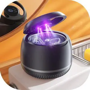 Ultrasonic Retainer Cleaner, 2X Clean, Dental Retainer Cleaner Machine Pod for Aligner, Nightguard, Mouth Guard, Denture Cleaner, Oral Dental Care, IPX6, 200ML (Black) Ultrasonic Retainer Cleaner, 2X Clean, Dental Retainer Cleaner Machine Pod for Aligner, Nightguard, Mouth Guard, Denture Cleaner, Oral Dental Care, IPX6, 200ML (Black)