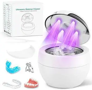 Dental Ultrasonic Retainer Cleaner Machine, 45kHz Dental Cleaning Pod with Digital Timer & 200ML, Deep Cleaning for Dentures, Mouth Guards, Aligners, Braces, Night Guards, Toothbrush Heads & Jewelry Dental Ultrasonic Retainer Cleaner Machine, 45kHz Dental Cleaning Pod with Digital Timer & 200ML, Deep Cleaning for Dentures, Mouth Guards, Aligners, Braces, Night Guards, Toothbrush Heads & Jewelry