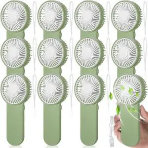 12 Pcs Small Personal Portable Fan Mini Handheld Bulk 1 Speed Electric Cute Battery Powered for Neck Lash Makeup Women Men Travel Camping Indoor Outdoor Summer (Green) 12 Pcs Small Personal Portable Fan Mini Handheld Bulk 1 Speed Electric Cute Battery Powered for Neck Lash Makeup Women Men Travel Camping Indoor Outdoor Summer (Green)