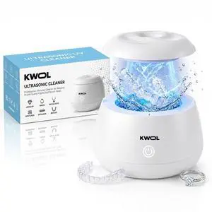 Ultrasonic Retainer Cleaner Machine - 48kHz Aligner and Denture Cleaner for Mouth Guard, Night Guard, Dental Trays, Braces, Toothbrush and Jewelry with 200ml Capacity Ultrasonic Retainer Cleaner Machine - 48kHz Aligner and Denture Cleaner for Mouth Guard, Night Guard, Dental Trays, Braces, Toothbrush and Jewelry with 200ml Capacity
