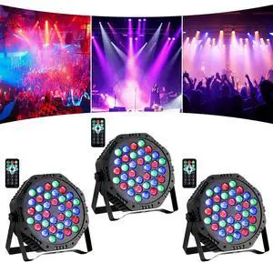 36LED Par Lights DJ Stage Light Corded RGB with Sound Activated Control Uplighting for Wedding Party Club Christmas Stage Lighting Apparatus, 3-Packs(DJ - Light) 36LED Par Lights DJ Stage Light Corded RGB with Sound Activated Control Uplighting for Wedding Party Club Christmas Stage Lighting Apparatus, 3-Packs(DJ - Light)
