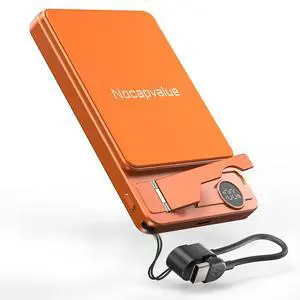 Qi2 Magnetic Portable Charger 10000mAh, 15W Wireless & 22.5W USB-C Fast Charger with Stand & LED Display, for iPhone 17/16/15/14,Orange Qi2 Magnetic Portable Charger 10000mAh, 15W Wireless & 22.5W USB-C Fast Charger with Stand & LED Display, for iPhone 17/16/15/14,Orange