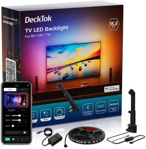 TV LED Backlight 15.5ft - TV Lights That Change with Screen for 55-100'' RGB LED Strip Lights Cuttable with Smart App Control Game & Music Sync Color Changing Light for Home Decor TV LED Backlight 15.5ft - TV Lights That Change with Screen for 55-100'' RGB LED Strip Lights Cuttable with Smart App Control Game & Music Sync Color Changing Light for Home Decor