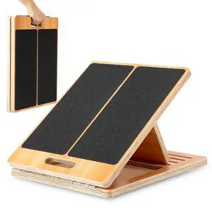 13 Wide Portable Wooden Slant Board, 5-Level Incline (15°-35°), Lower Grip Handle, Beginner & Rehab Friendly, Non-Slip Surface for Calf Stretching, Squats, Physical Therapy 13 Wide Portable Wooden Slant Board, 5-Level Incline (15°-35°), Lower Grip Handle, Beginner & Rehab Friendly, Non-Slip Surface for Calf Stretching, Squats, Physical Therapy