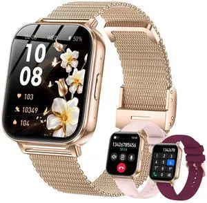 Smart Watches for Women,1000mAh Battery, Compatible with Android & iPhone, 1.83" HD Smartwatches with Calls/Messages Alerts, 110+ Sports Modes Fitness Watch, IP68 Waterproof(Rose Gold) Smart Watches for Women,1000mAh Battery, Compatible with Android & iPhone, 1.83" HD Smartwatches with Calls/Messages Alerts, 110+ Sports Modes Fitness Watch, IP68 Waterproof(Rose Gold)