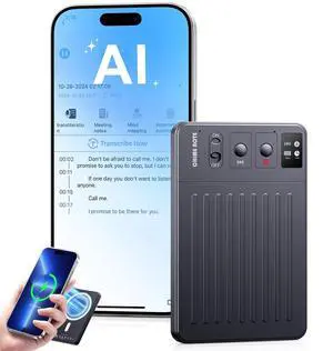 AI Voice Recorder, Digital Voice Recorder App Control, Transcribe & Summarize & Translation Empowered by ChatGPT, Wireless Charging, 121 Languages, 64GB Memory for Lecture, Meeting, Calls AI Voice Recorder, Digital Voice Recorder App Control, Transcribe & Summarize & Translation Empowered by ChatGPT, Wireless Charging, 121 Languages, 64GB Memory for Lecture, Meeting, Calls