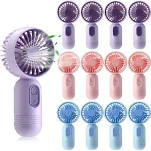 12 Pack Mini Portable Handheld Fan Bulk for Travel 3 Speeds, Rechargeable USB Battery Operated, Small Personal Eyelash Fans for Women Men Indoor Outdoor(Pink Blue Purple,Classic Style) 12 Pack Mini Portable Handheld Fan Bulk for Travel 3 Speeds, Rechargeable USB Battery Operated, Small Personal Eyelash Fans for Women Men Indoor Outdoor(Pink Blue Purple,Classic Style)