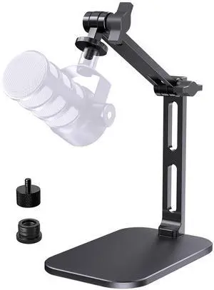 Heavy-Duty Desk Mic Stand, Max Load 2.68 lb Compatible with Rode Podmic, Blue Yeti, Shure and More Mics, Perfect for Small Space Home Office Streaming Setup, Black (up to 1220g) Heavy-Duty Desk Mic Stand, Max Load 2.68 lb Compatible with Rode Podmic, Blue Yeti, Shure and More Mics, Perfect for Small Space Home Office Streaming Setup, Black (up to 1220g)