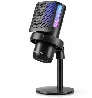 Gaming Mic for PC & PS5, RGB USB Streaming Microphone with Quick Mute Gaming Mic for PC & PS5, RGB USB Streaming Microphone with Quick Mute