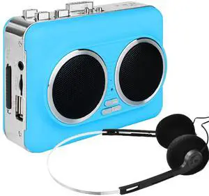 Cassette Player Recorder, Portable Cassette to MP3 Converter with USB-C, Built-in Speaker, Audio Tape to Digital Converter, Reverse Recording for Stereo Sound Blue Cassette Player Recorder, Portable Cassette to MP3 Converter with USB-C, Built-in Speaker, Audio Tape to Digital Converter, Reverse Recording for Stereo Sound Blue