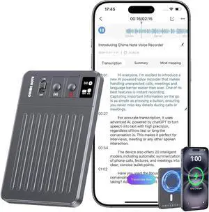 AI Voice Recorder: 64GB with Free Transcription & AI Summary, APP & Web Control, 121 Languages, Wireless Charging for Meetings AI Voice Recorder: 64GB with Free Transcription & AI Summary, APP & Web Control, 121 Languages, Wireless Charging for Meetings