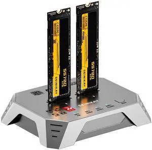M.2 Cloner for NVMe SATA SSD, NVMe Raid Enclosure with RAID 0/RAID 1/PM/JBOD Mode , 20Gbps Dual NVMe Enclosure, Design for 22110 2280 2260 2242 2230 Size M.2 Cloner for NVMe SATA SSD, NVMe Raid Enclosure with RAID 0/RAID 1/PM/JBOD Mode , 20Gbps Dual NVMe Enclosure, Design for 22110 2280 2260 2242 2230 Size