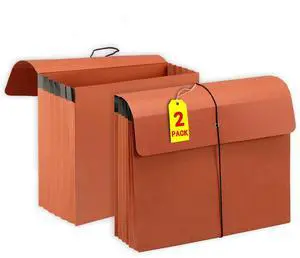 2 Packs Expanding File Folder with Flap and Cord Closure,5 Inch Expansion Accordion File Organizer,Letter Size 2 Packs Expanding File Folder with Flap and Cord Closure,5 Inch Expansion Accordion File Organizer,Letter Size