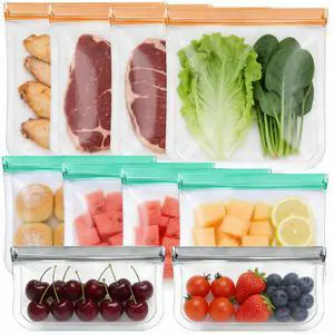 10 Pack Reusable Food Storage Bags Freezer Safe Dishwasher Leakproof for Frozen Meat Fruits & Vegetables Bag Home Organization Travel Toiletries Meal Prep 4 Gallon 4 Sandwich 2 Snack 10 Pack Reusable Food Storage Bags Freezer Safe Dishwasher Leakproof for Frozen Meat Fruits & Vegetables Bag Home Organization Travel Toiletries Meal Prep 4 Gallon 4 Sandwich 2 Snack