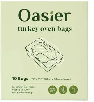 Multipurpose Turkey Oven Bags, Holds Up to 24 Pounds, 10 Count, Large Turkey Size 19" x 23.5", Oven Cooking Bags for Roasting, Baking, Preserving, Harvest Storage, Odor Proof Multipurpose Turkey Oven Bags, Holds Up to 24 Pounds, 10 Count, Large Turkey Size 19" x 23.5", Oven Cooking Bags for Roasting, Baking, Preserving, Harvest Storage, Odor Proof