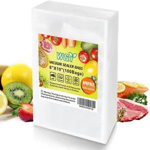 100 Single-Ply Vacuum Sealer Bags (6"x10" Quart) Pre-Separated, Commercial Grade, BPA Free for Food Storage, Sous Vide & Meal Prep 1 Pack (100 Count) 100 Single-Ply Vacuum Sealer Bags (6"x10" Quart) Pre-Separated, Commercial Grade, BPA Free for Food Storage, Sous Vide & Meal Prep 1 Pack (100 Count)