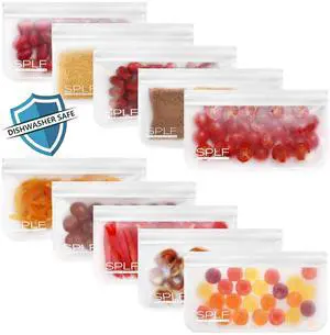10 Pack Dishwasher Safe Reusable Snack Bags, BPA Free Reusable Food Storage Freezer Bags Leakproof Silicone and Plastic Free Lunch Bags Fridge Home Organization 10 Pack Dishwasher Safe Reusable Snack Bags, BPA Free Reusable Food Storage Freezer Bags Leakproof Silicone and Plastic Free Lunch Bags Fridge Home Organization