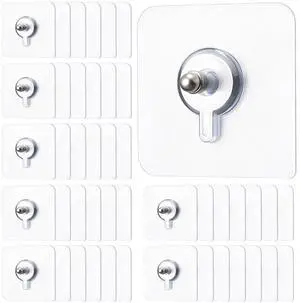 45 Pack Picture Hangers Without Nails, Heavy Duty No Drill Adhesive Hooks Waterproof Hanging Hook for Bathroom Kitchen, Transparent Sticky Hooks for Frames(Classic) 45 Pack Picture Hangers Without Nails, Heavy Duty No Drill Adhesive Hooks Waterproof Hanging Hook for Bathroom Kitchen, Transparent Sticky Hooks for Frames(Classic)