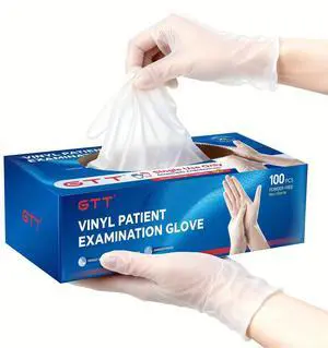 Disposable Vinyl Gloves, Food Safe, Latex-Free, Powder-Free, Clear Plastic Gloves for Cooking, House Cleaning, Food Prep 100 Count Small 3mil Disposable Vinyl Gloves, Food Safe, Latex-Free, Powder-Free, Clear Plastic Gloves for Cooking, House Cleaning, Food Prep 100 Count Small 3mil