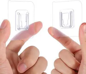 10 Pairs Double-Sided Adhesive Wall Hooks, Clear No Drill Adhesive Hooks for Hanging - Transparent Wall Hook for Bathroom, Kitchen, Office 10 Pairs Double-Sided Adhesive Wall Hooks, Clear No Drill Adhesive Hooks for Hanging - Transparent Wall Hook for Bathroom, Kitchen, Office