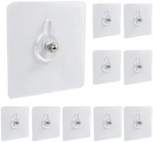 10pcs Self-Adhesive Hooks Without Nails, Heavy Duty Wall Hooks for Hanging, Screw Free Sticker for Wall Mount, Waterproof Picture Hanging Hooks for Kitchen, Bathroom, Home, Office (8mm) 10pcs Self-Adhesive Hooks Without Nails, Heavy Duty Wall Hooks for Hanging, Screw Free Sticker for Wall Mount, Waterproof Picture Hanging Hooks for Kitchen, Bathroom, Home, Office (8mm)
