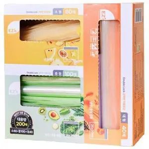 Standard Double Zipper Food Storage Bags Variety Pack, S,M,L Size, Durable, BPA-Free, Leakproof & Freezer Safe Resealable Plastic Bags - Made in Korea Standard Double Zipper Food Storage Bags Variety Pack, S,M,L Size, Durable, BPA-Free, Leakproof & Freezer Safe Resealable Plastic Bags - Made in Korea