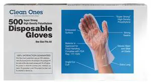 Disposable HDPE Poly Gloves - 500ct Disposable HDPE Poly Gloves - 500ct