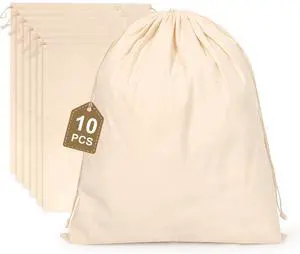10PCS Cotton Storage Bags with Drawstrings, X-Large 14x17inch Multipurpose Canvas Fabric Bread Bags, Reusable Muslin Bulk Flour Sack Bags, Natural Potato Onion Storage Bags, Cloth Shoe Bags 10PCS Cotton Storage Bags with Drawstrings, X-Large 14x17inch Multipurpose Canvas Fabric Bread Bags, Reusable Muslin Bulk Flour Sack Bags, Natural Potato Onion Storage Bags, Cloth Shoe Bags