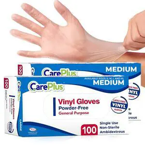 Vinyl Gloves Clear Medium Size 200 Count | Heavy Duty, Non-Sterile, Powder-Free, Latex-Free Rubber | Food Prep, Kitchen & Cleaning Gloves, Ideal for Professional Use Vinyl Gloves Clear Medium Size 200 Count | Heavy Duty, Non-Sterile, Powder-Free, Latex-Free Rubber | Food Prep, Kitchen & Cleaning Gloves, Ideal for Professional Use