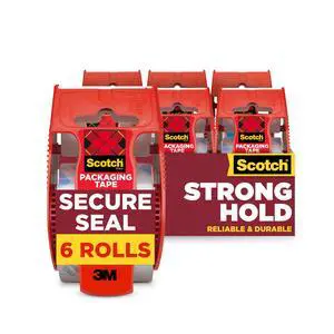 Secure Seal Packing Tape, Ultra Clear, Reliable and Durable Seal, 1.88 in x 800 in., 6 Packaging Rolls with Dispensers Secure Seal Packing Tape, Ultra Clear, Reliable and Durable Seal, 1.88 in x 800 in., 6 Packaging Rolls with Dispensers