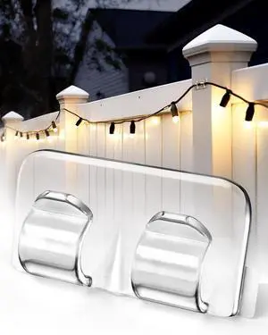 Hooks for Outdoor String Lights Clips: 26Pcs Heavy Duty Light Hook with Waterproof Adhesive Strips - Outside Clear Cord Holders for Hanging Christmas Lighting - Outdoors Sticky Clip Hooks for Outdoor String Lights Clips: 26Pcs Heavy Duty Light Hook with Waterproof Adhesive Strips - Outside Clear Cord Holders for Hanging Christmas Lighting - Outdoors Sticky Clip