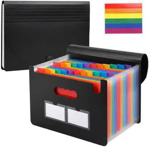 13 Pockets Accordion File Organizer, Portable Expanding File Folder with Cover Labels Black Desktop Document Holder Letter A4 Paper Bill Receipt Storage for Student Teacher Office Home School Supplies 13 Pockets Accordion File Organizer, Portable Expanding File Folder with Cover Labels Black Desktop Document Holder Letter A4 Paper Bill Receipt Storage for Student Teacher Office Home School Supplies