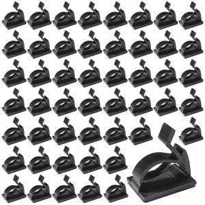 50PCS Adjustable Cable Clips Self Adhesive Cord Organizer - Sticky Wire Clamp Management Cord Holder for Car Dash Cam Home Office Desk Wall Tables 50PCS Adjustable Cable Clips Self Adhesive Cord Organizer - Sticky Wire Clamp Management Cord Holder for Car Dash Cam Home Office Desk Wall Tables