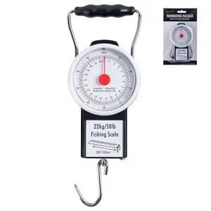 Hanging Scale with 39" Built-in Tape Measure, 50lb/22kg Fishing Scale, Battery-Free Mechanical Spring Scale for Weighing & Measuring Fish, Waterproof Fishing Gear for Saltwater and Freshwater Hanging Scale with 39" Built-in Tape Measure, 50lb/22kg Fishing Scale, Battery-Free Mechanical Spring Scale for Weighing & Measuring Fish, Waterproof Fishing Gear for Saltwater and Freshwater