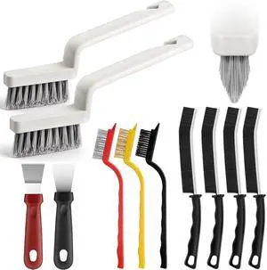 11Pcs V-Shaped Grout Cleaning Brush Set, with Stiff Bristles Crevice Cleaning Brush and Steel Scraper, Deep Cleaning Supplies for Cleaning Bathrooms, Kitchens, Tiles and Windows 11Pcs V-Shaped Grout Cleaning Brush Set, with Stiff Bristles Crevice Cleaning Brush and Steel Scraper, Deep Cleaning Supplies for Cleaning Bathrooms, Kitchens, Tiles and Windows