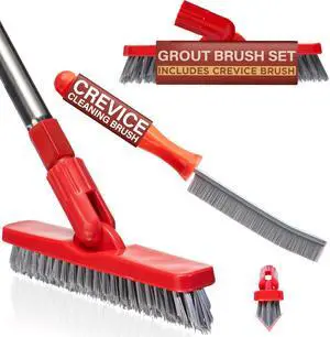 Grout Brush with Long Handle & Hard Bristle Crevice Cleaning Brush, Grout Cleaner for Tile Floors, Floor Scrubber for Tile Grout Line, Household Use, Multipurpose Gap Cleaning Tools by Foxtrot Living Grout Brush with Long Handle & Hard Bristle Crevice Cleaning Brush, Grout Cleaner for Tile Floors, Floor Scrubber for Tile Grout Line, Household Use, Multipurpose Gap Cleaning Tools by Foxtrot Living