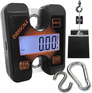 Mini Crane Scale - 440lb/200kg/1960N Hanging Scale with Large LCD, Peak/Hold/Tare for Hunting, Farming, Fishing, Luggage, Tensile Test, Dynamometer Mini Crane Scale - 440lb/200kg/1960N Hanging Scale with Large LCD, Peak/Hold/Tare for Hunting, Farming, Fishing, Luggage, Tensile Test, Dynamometer