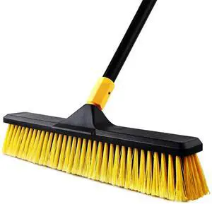18 Inch Push Broom Heavy-Duty Outdoor Commercial Broom Brush Stiff Bristles for Cleaning Patio Garage Deck Concrete Wood Stone Tile Floor 65.3 inch Long 18 Inch Push Broom Heavy-Duty Outdoor Commercial Broom Brush Stiff Bristles for Cleaning Patio Garage Deck Concrete Wood Stone Tile Floor 65.3 inch Long