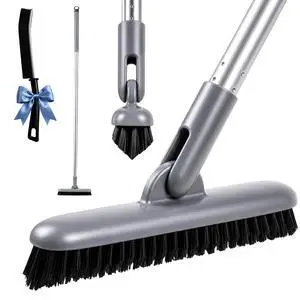 Grout Scrub Brush with Long Handle, 50'' Tile Grout Scrubber, V-Shape Crevice Cleaning Brush for Hard to Reach Areas, 180° Rotation Grout Cleaner for Tile Floors, Baseboards and Corners Grout Scrub Brush with Long Handle, 50'' Tile Grout Scrubber, V-Shape Crevice Cleaning Brush for Hard to Reach Areas, 180° Rotation Grout Cleaner for Tile Floors, Baseboards and Corners