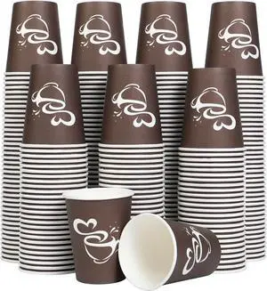 300 Count 12 oz Paper Coffee Cups, Disposable Drinking Cups for Hot or Cold Beverage, 12 ounce Brown Coffee Cups for Party, Business, Travel, Picnic 300 Count 12 oz Paper Coffee Cups, Disposable Drinking Cups for Hot or Cold Beverage, 12 ounce Brown Coffee Cups for Party, Business, Travel, Picnic