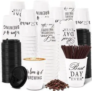 60 Pack 12oz Wedding Paper Cups Triple-layer with Black Leak Proof Lids and Extra Thick Insulated Beverage Cup for Hot & Cold Liquids Party Disposable Decoration Cups for Holiday 60 Pack 12oz Wedding Paper Cups Triple-layer with Black Leak Proof Lids and Extra Thick Insulated Beverage Cup for Hot & Cold Liquids Party Disposable Decoration Cups for Holiday