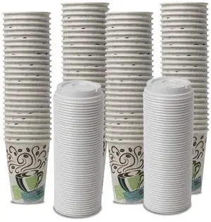 Dixie PerfecTouch WiseSize Coffee Design Insulated Paper Cup, 12oz Cups and Lids Bundle (12 oz, 100 Cups, 100 Lids) Dixie PerfecTouch WiseSize Coffee Design Insulated Paper Cup, 12oz Cups and Lids Bundle (12 oz, 100 Cups, 100 Lids)