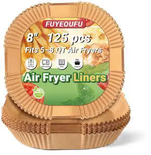 Air Fryer Paper Liners, 125Pcs Disposable Square Liners 8 Inch, Unbleached Food Grade Parchment for 5-8 QT Basket, Non-Stick Oil-Proof for Microwave Oven & Baking Air Fryer Paper Liners, 125Pcs Disposable Square Liners 8 Inch, Unbleached Food Grade Parchment for 5-8 QT Basket, Non-Stick Oil-Proof for Microwave Oven & Baking