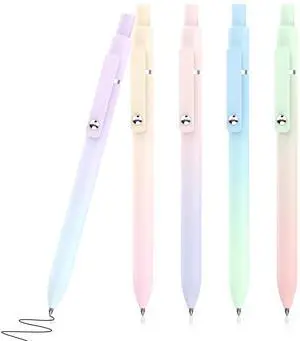 Gel Pens, Gel Ink Rollerball Pen 5 Pcs 0.5mm Black Ink Fine Point Smooth Writing Push Button Durable Clip Quick Dry for Office School Home Women Men Writing Diary Drawing Sketching - Gradient Gel Pens, Gel Ink Rollerball Pen 5 Pcs 0.5mm Black Ink Fine Point Smooth Writing Push Button Durable Clip Quick Dry for Office School Home Women Men Writing Diary Drawing Sketching - Gradient