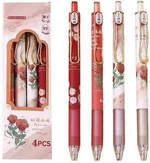 4 Pcs Gel Ink Flower Retractable Pens 0.5mm Black Ink Pens for Women & Girls (Flower-2) 4 Pcs Gel Ink Flower Retractable Pens 0.5mm Black Ink Pens for Women & Girls (Flower-2)
