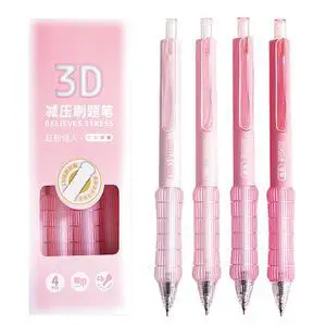 4 Pcs Gel Ink Pens Cute Retractable Pens Pink Pen 0.5mm Black Ink Pen Writing Pens Office School Supplies Kawaii Pens for Girls Women Boys Men (Pink) 4 Pcs Gel Ink Pens Cute Retractable Pens Pink Pen 0.5mm Black Ink Pen Writing Pens Office School Supplies Kawaii Pens for Girls Women Boys Men (Pink)