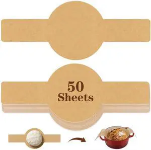 Parchment Bread Sling for Dutch Oven, Non-Stick Unbleached Bread Baking Mat, 50 Pcs Disposable Bread Sling for Sourdough Tools Accessories (Round) Parchment Bread Sling for Dutch Oven, Non-Stick Unbleached Bread Baking Mat, 50 Pcs Disposable Bread Sling for Sourdough Tools Accessories (Round)