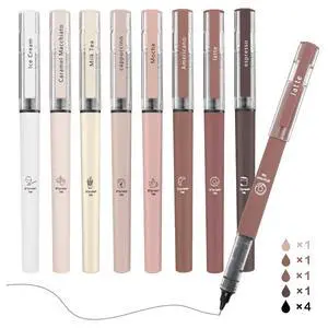 Aesthetic Cute Stick Rollerball Pens, Colored Ink Gel Pen, Quick Dry Colored Liquid Ink Pens, 0.5mm Fine Point Coffee Pens Soft Touch Smooth Writing for Journaling School Supplies (8 Pack) Aesthetic Cute Stick Rollerball Pens, Colored Ink Gel Pen, Quick Dry Colored Liquid Ink Pens, 0.5mm Fine Point Coffee Pens Soft Touch Smooth Writing for Journaling School Supplies (8 Pack)