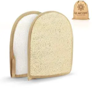 Egyptian Loofah Gloves for Women & Men, Real Natural Egyptian Loofah Mittens with Terry Cloth, Premium Exfoliating Mitt for Body Cleansing, 2-Pack Egyptian Loofah Gloves for Women & Men, Real Natural Egyptian Loofah Mittens with Terry Cloth, Premium Exfoliating Mitt for Body Cleansing, 2-Pack